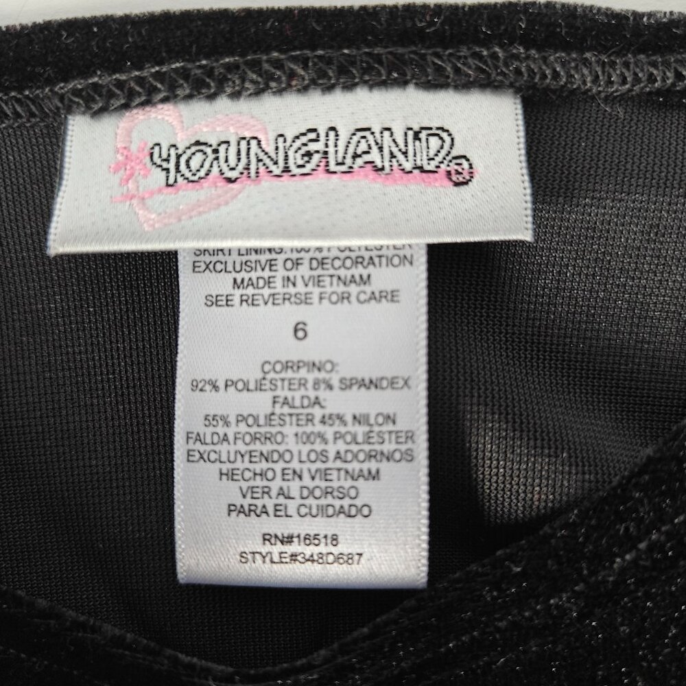Youngland Girls Long Sleeve Party Dress Holiday Polka Dots Bow Black Pink Size 6 - Picture 3 of 6